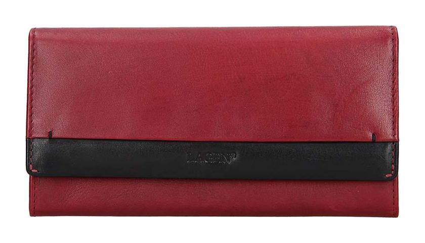 Dámska kožená peňaženka Lagen 50400 Red/Black