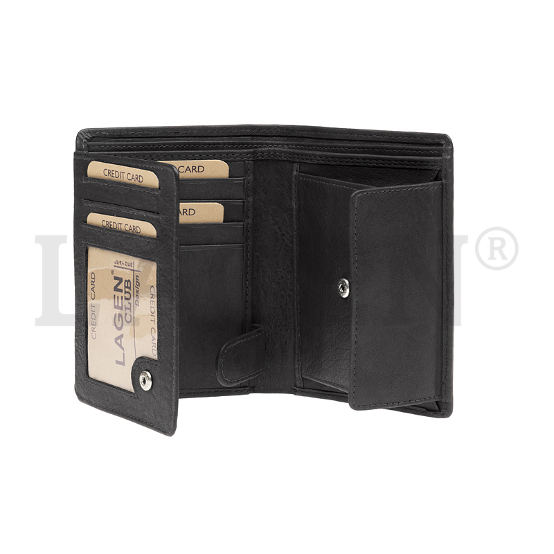 Lagen Pánska peňaženka kožená 2103 E Čierna