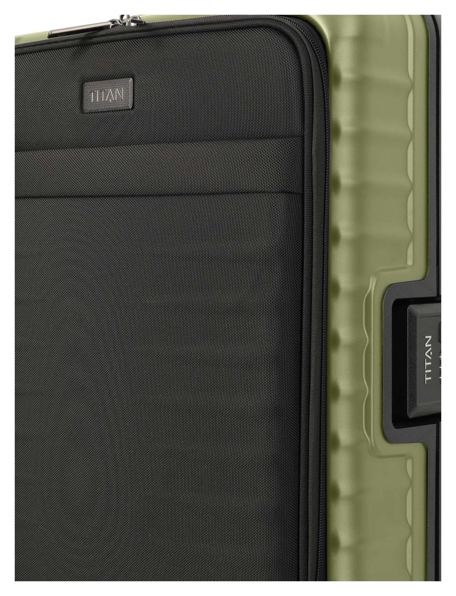 Palubný kufor na notebook Titan Overseas S Front pocket Forest green – Obrázok 2