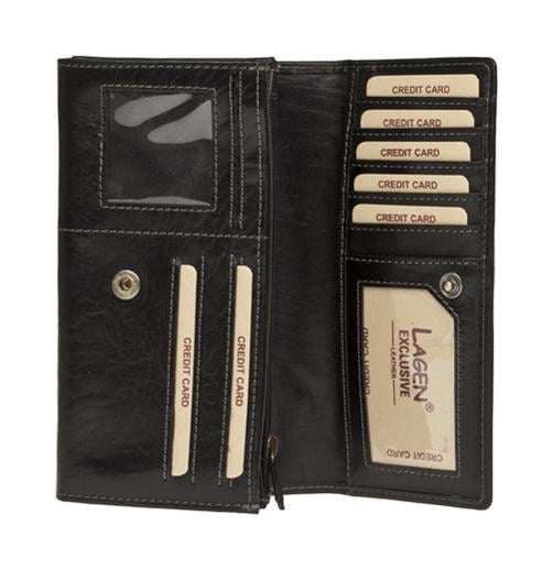 Dámska kožená peňaženka Lagen 6011/T Black Dámska kožená peňaženka Lagen 6011/T Black
