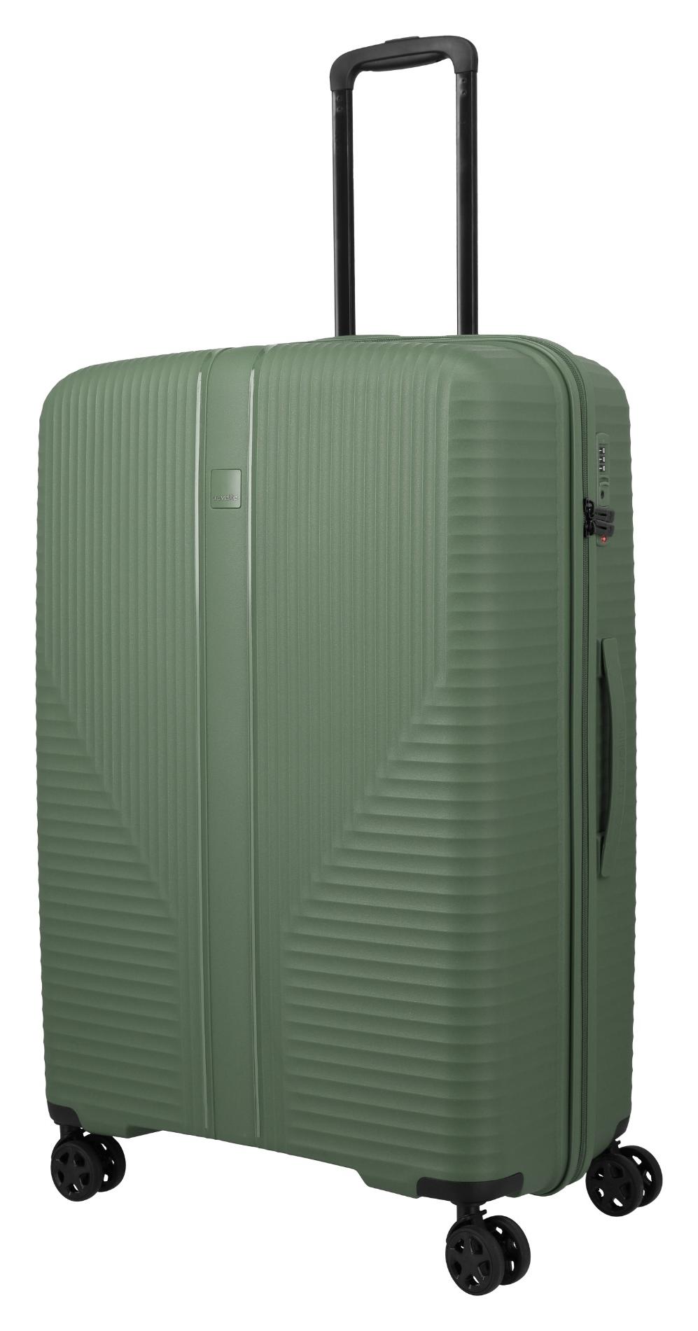 Veľký škrupinový kufor Travelite Air Stripe L Green