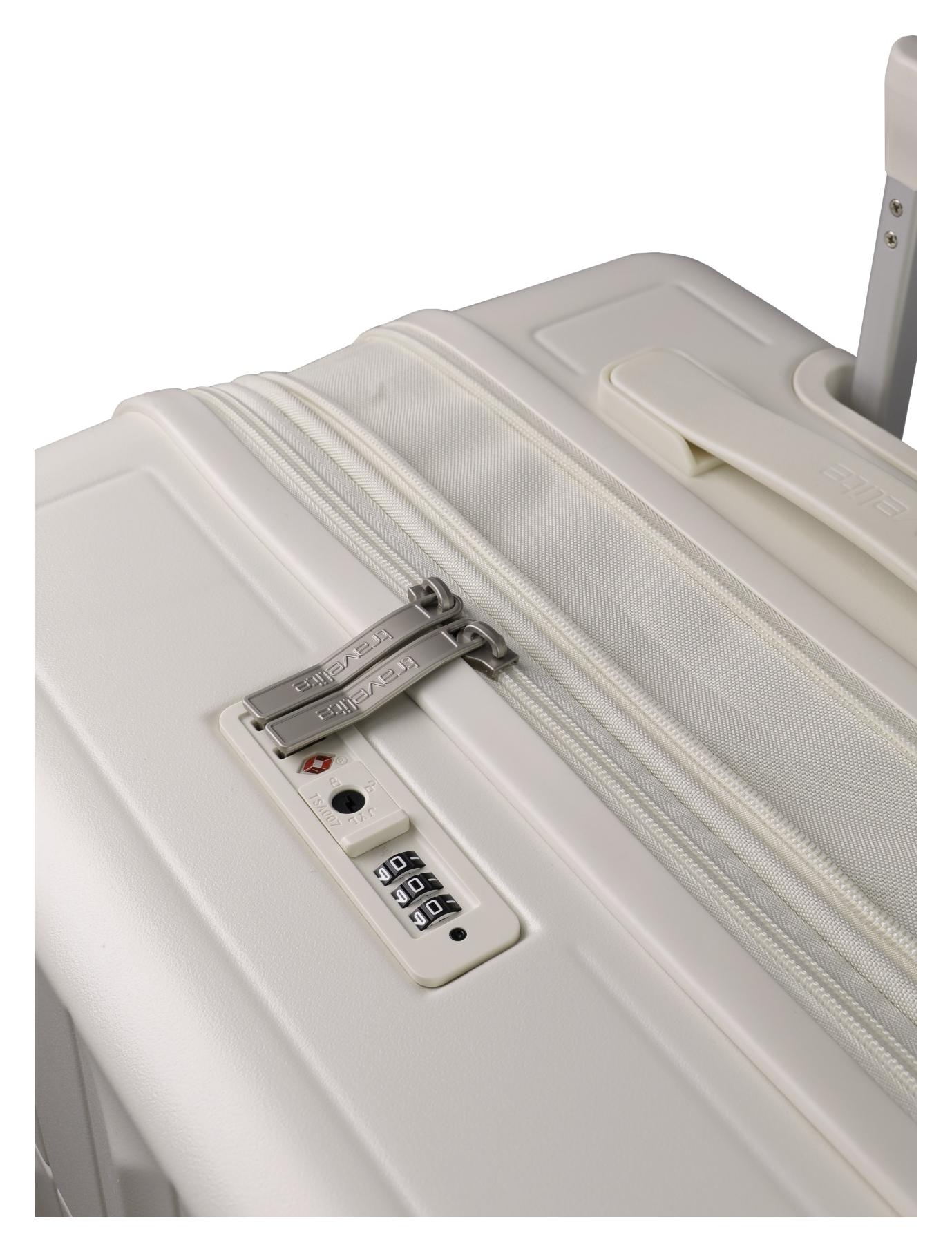Stredný škrupinový kufor Travelite Panello M Ivory