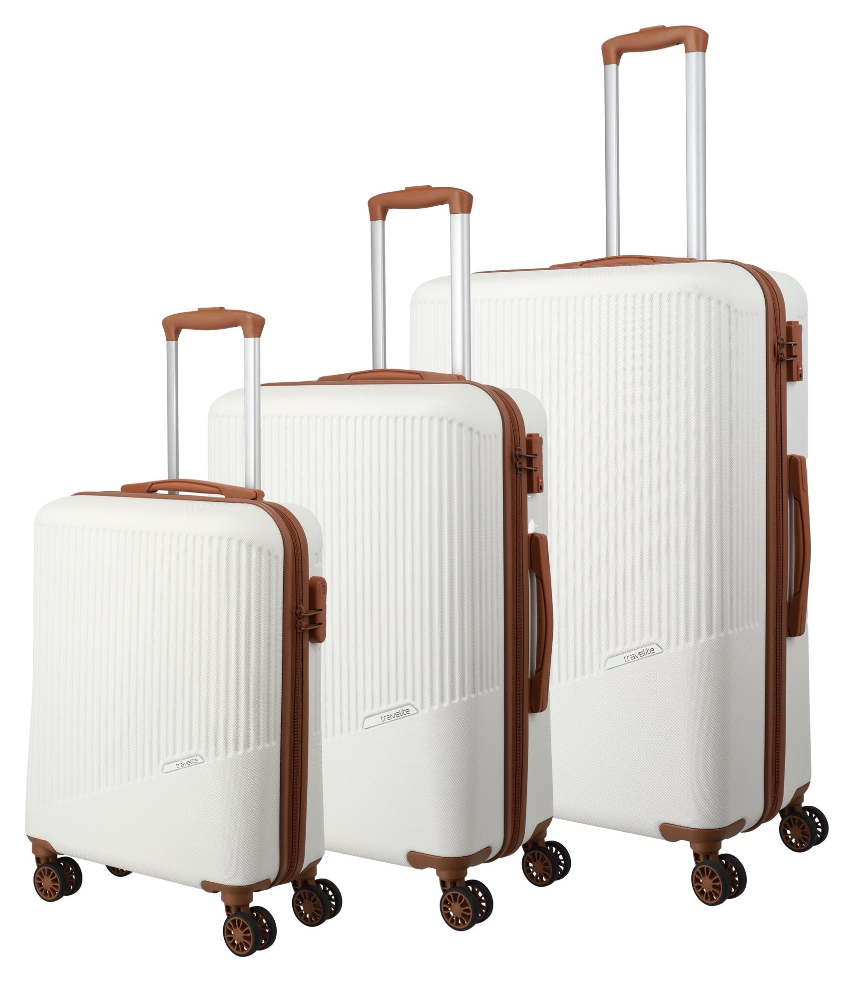 Sada cestovných kufrov Travelite Bali S,M,L White/Cognac
