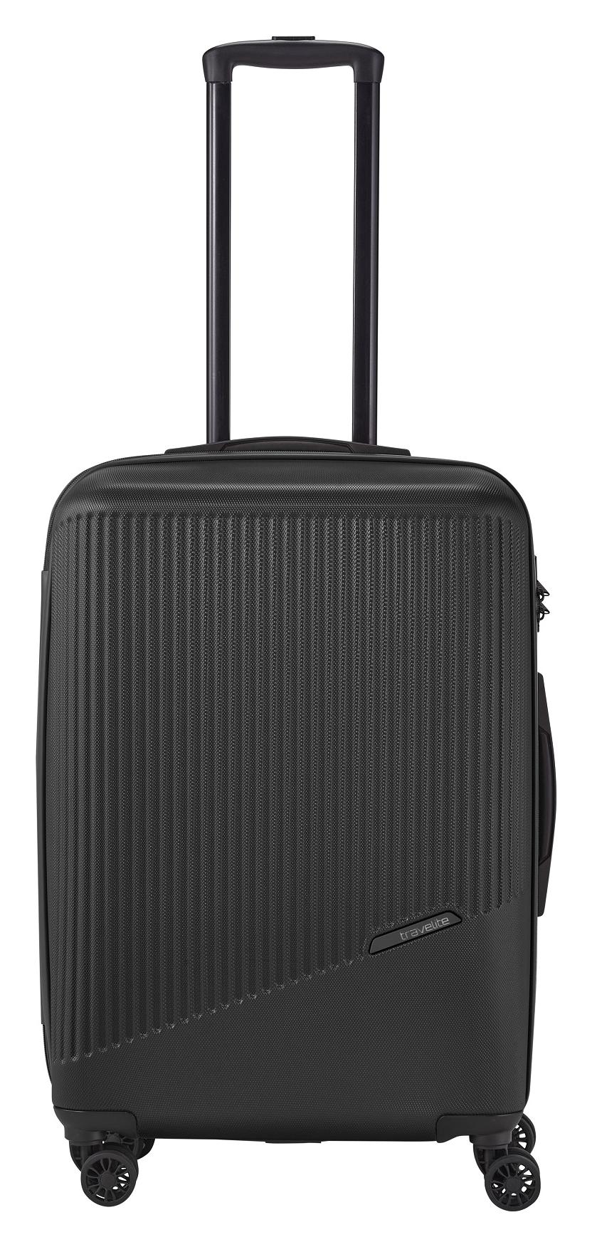 Stredný škrupinový kufor na kolieskach Travelite Bali M Black