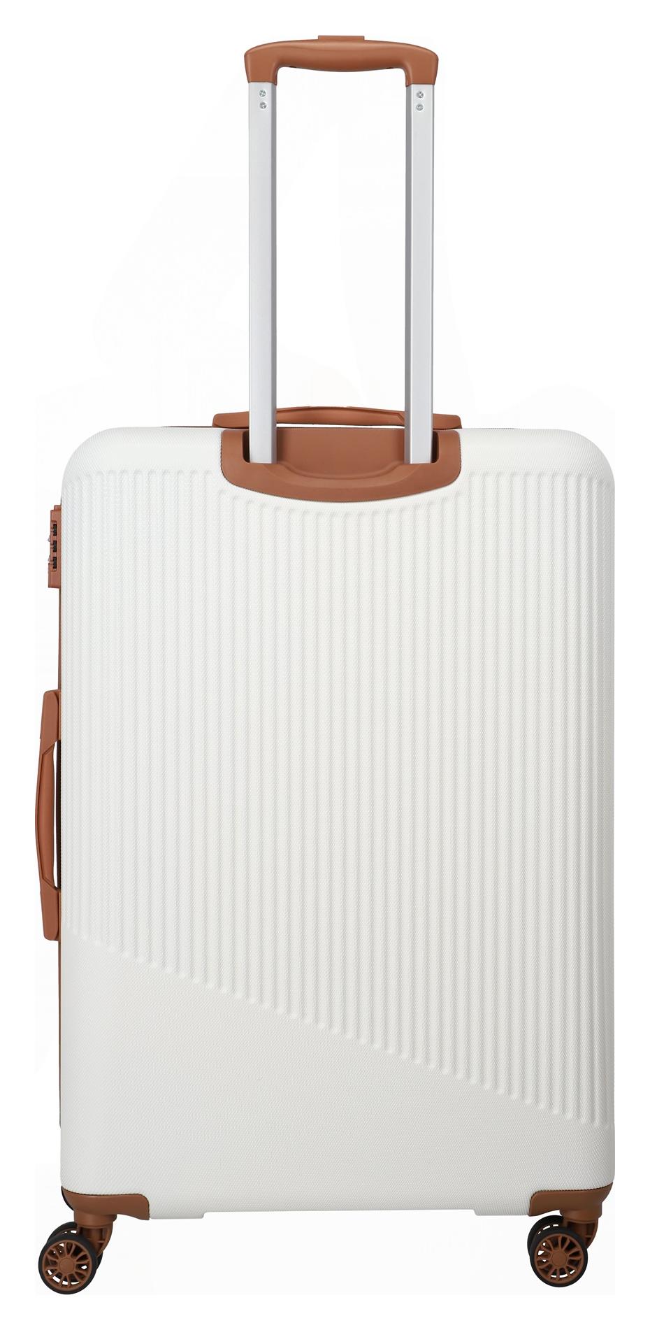 Veľký škrupinový kufor na kolieskach Travelite Bali L White/Cognac – Obrázok 4