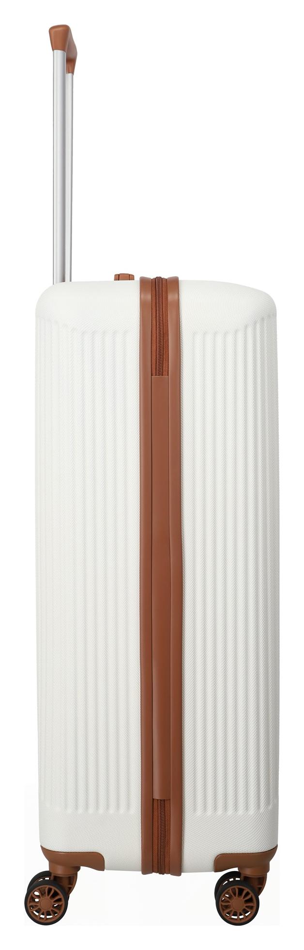 Veľký škrupinový kufor na kolieskach Travelite Bali L White/Cognac – Obrázok 5