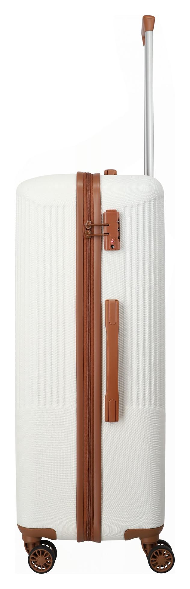 Veľký škrupinový kufor na kolieskach Travelite Bali L White/Cognac – Obrázok 3