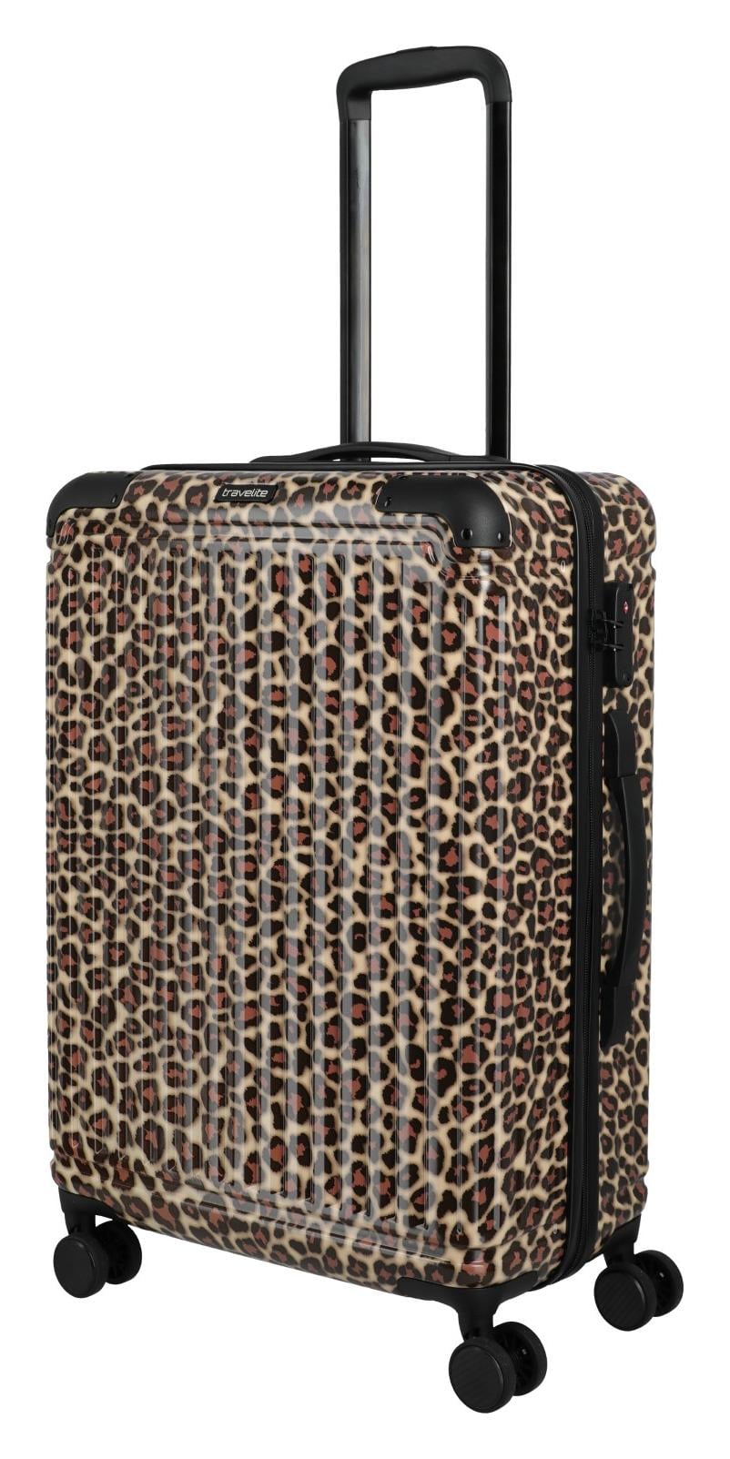 Stredný škrupinový kufor Travelite Cruise M Leopard
