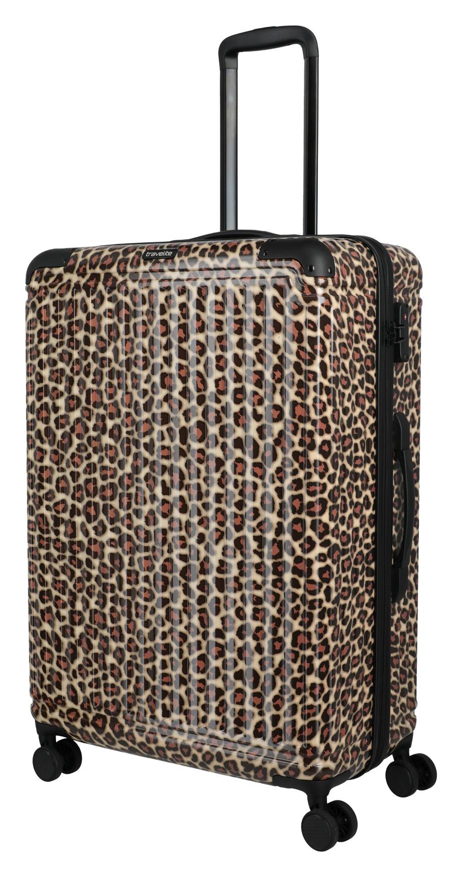 Veľký škrupinový kufor Travelite Cruise L Leopard