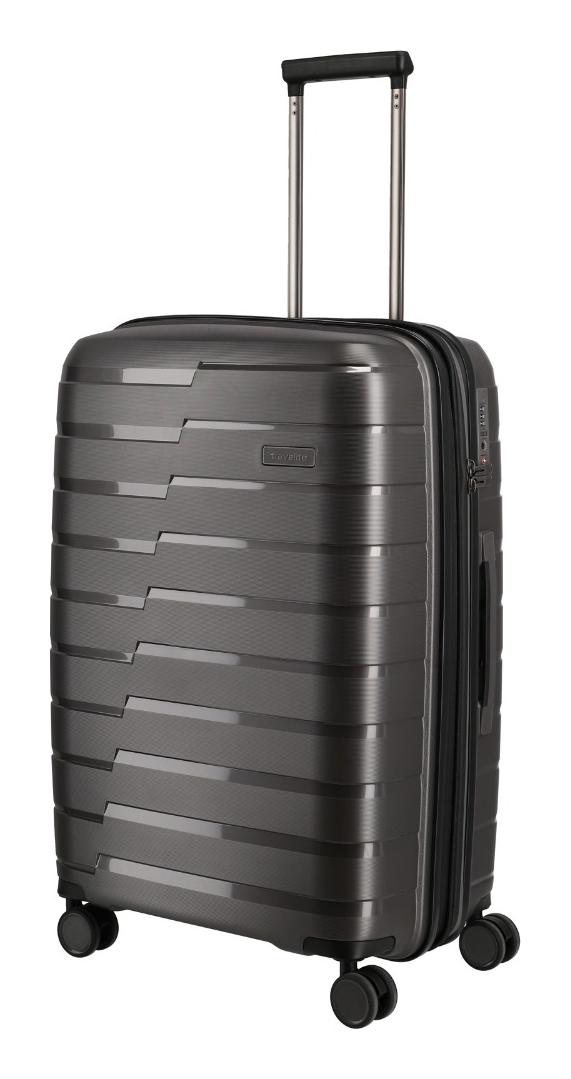 Stredný škrupinový kufor na kolieskach Travelite Air Base M Anthracite