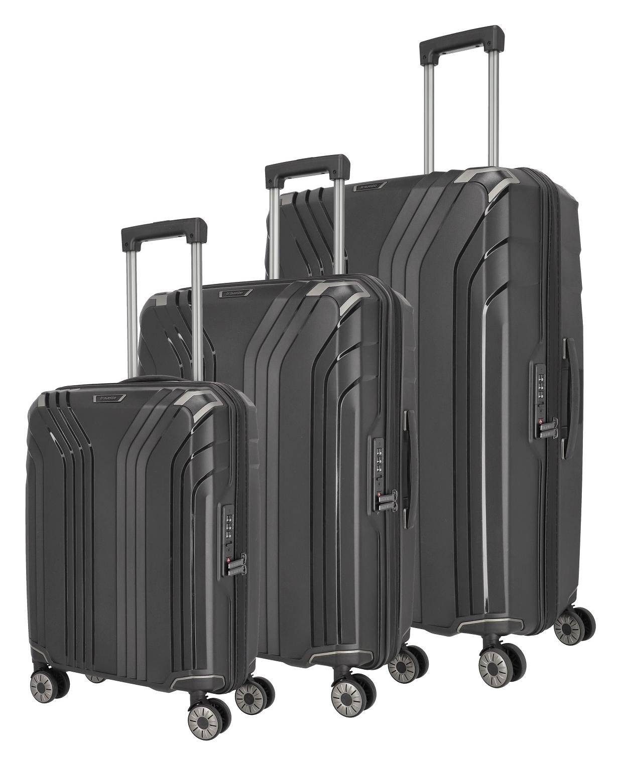 Sada cestovných kufrov Travelite Elvaa 4w S,M,L Black