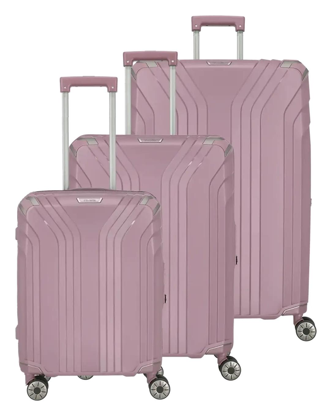 Sada cestovných kufrov Travelite Elvaa 4w S,M,L Rosé