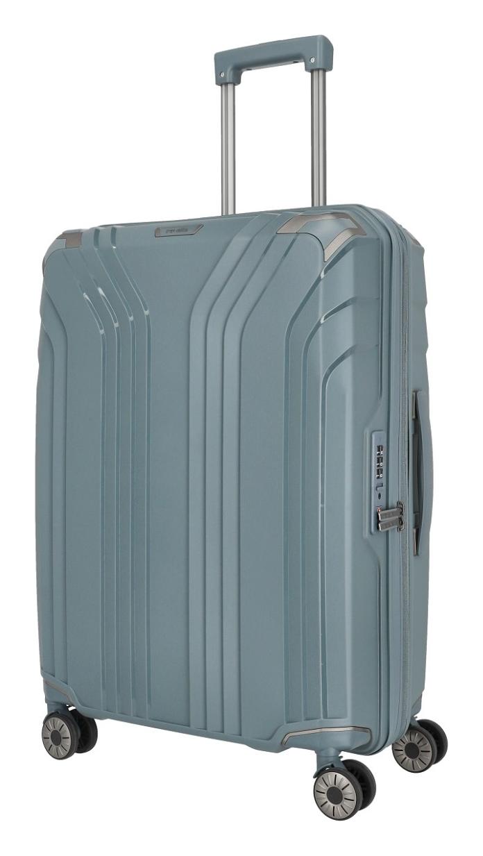 Stredný škrupinový kufor Travelite Elvaa 4w M Blue/grey