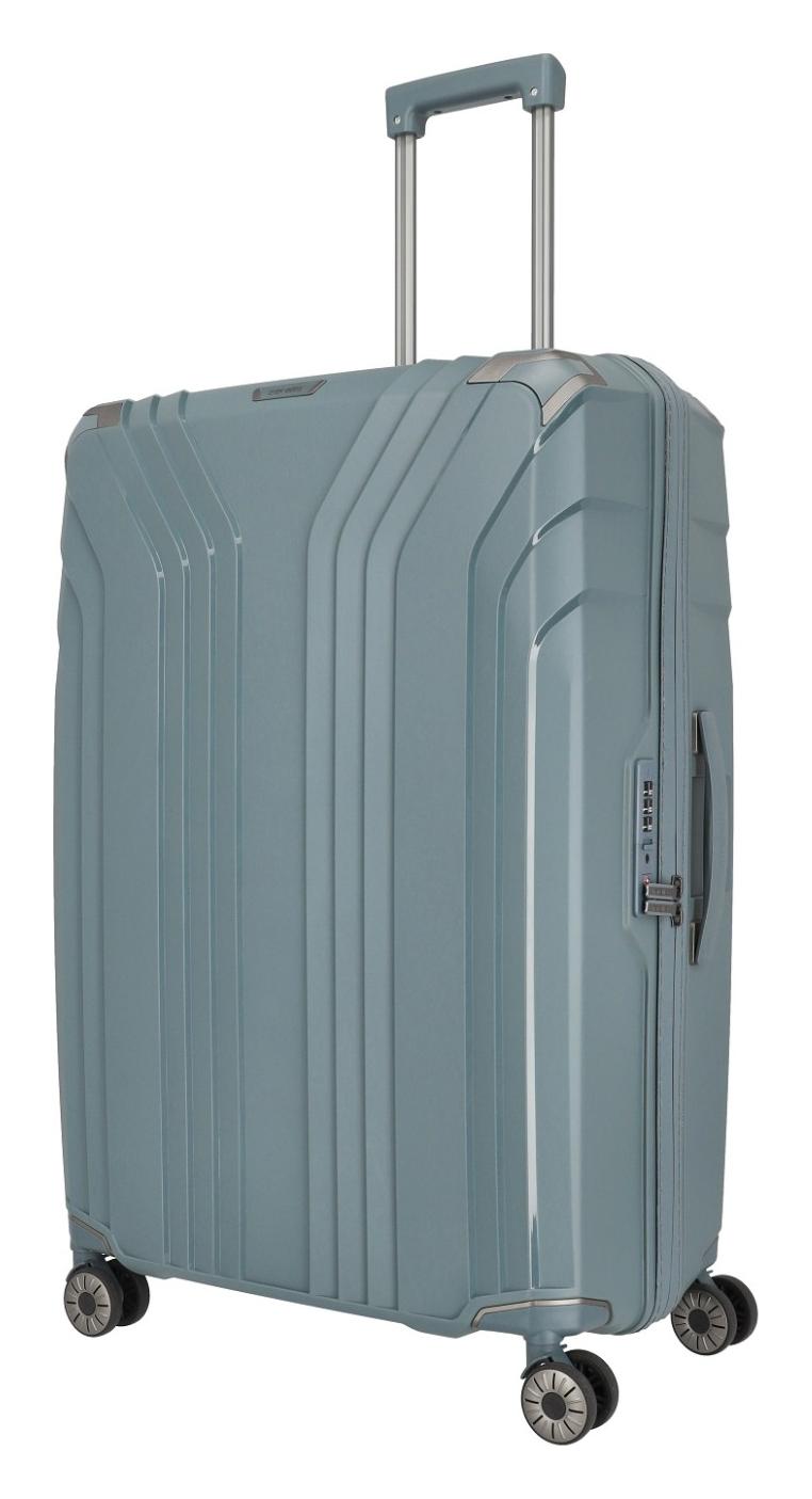 Veľký škrupinový kufor na kolieskach Travelite Elvaa 4w L Blue/grey