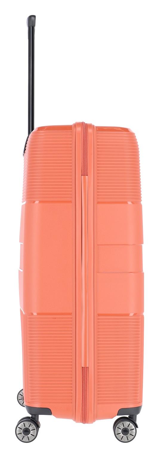 Veľký cestovný kufor Travelite Waal L Terracotta.

4 dvojité kolieska otočné o 360°
ľahká výsuvná rukoväť s aretáciou
integrovaný TSA zámok na bezproblémové cestovanie do USA, Kanady a ďalších krajín sveta
obojstranný systém balenia s deliacou priečkou na zips a elastickými popruhmi
povrch odolný voči poškrabaniu
horné a bočné madlo na komfortnú manipuláciu
odolná podšívka z recyklovaného polyesteru (rPET)
nárazuvzdorný polypropylén
predĺžená záruka 3 roky