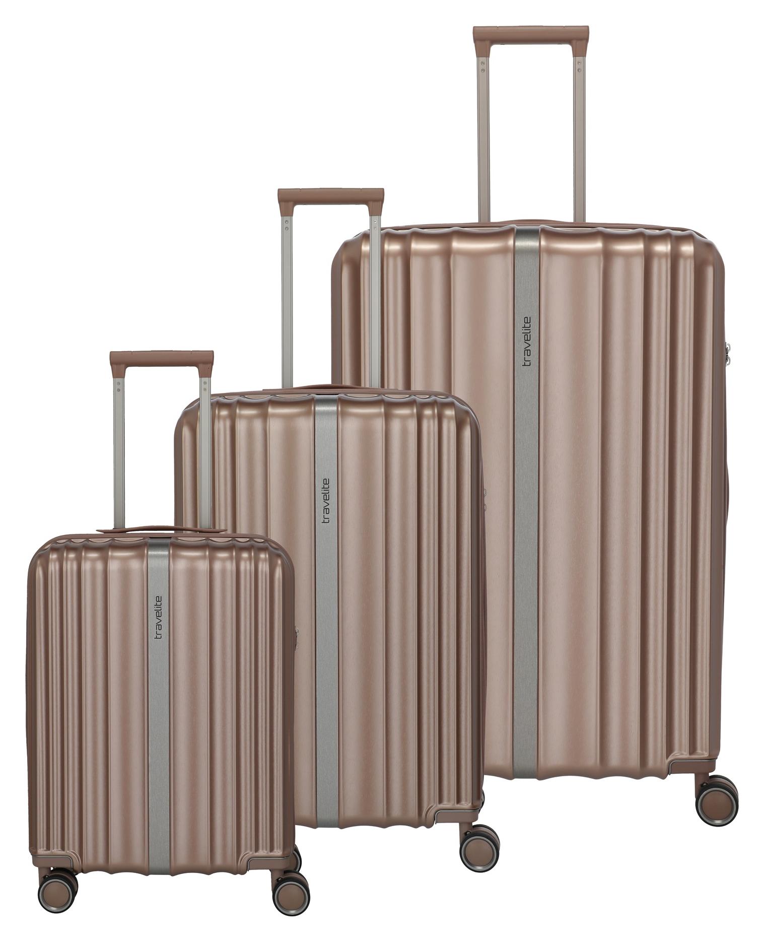 Sada cestovných kufrov Travelite Paros 4w S,M,L Cappuccino
