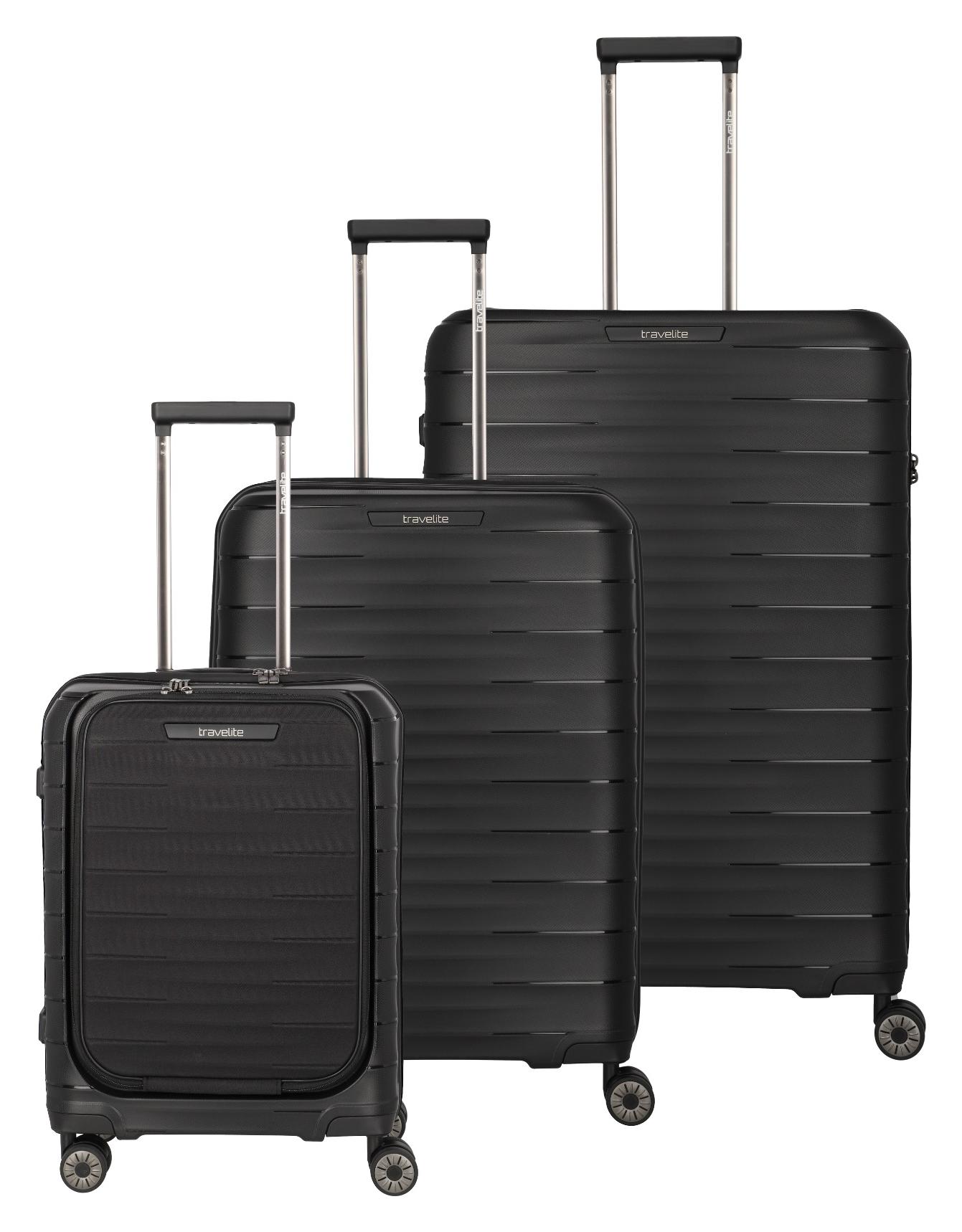 Sada cestovných kufrov Travelite Mooby S,M,L Front pocket Black
