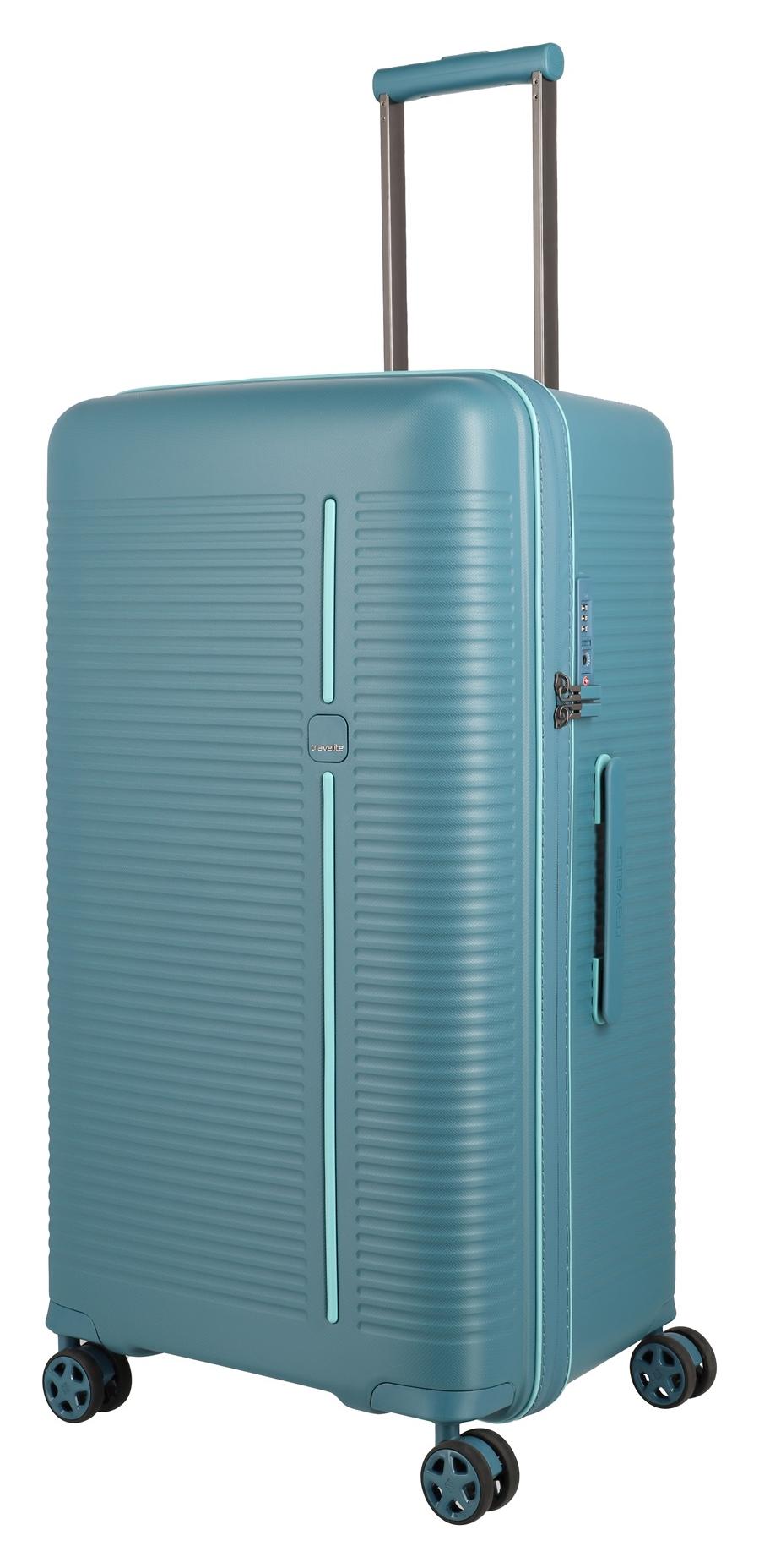 Veľký škrupinový kufor Travelite Roomer Trunk L Aqua