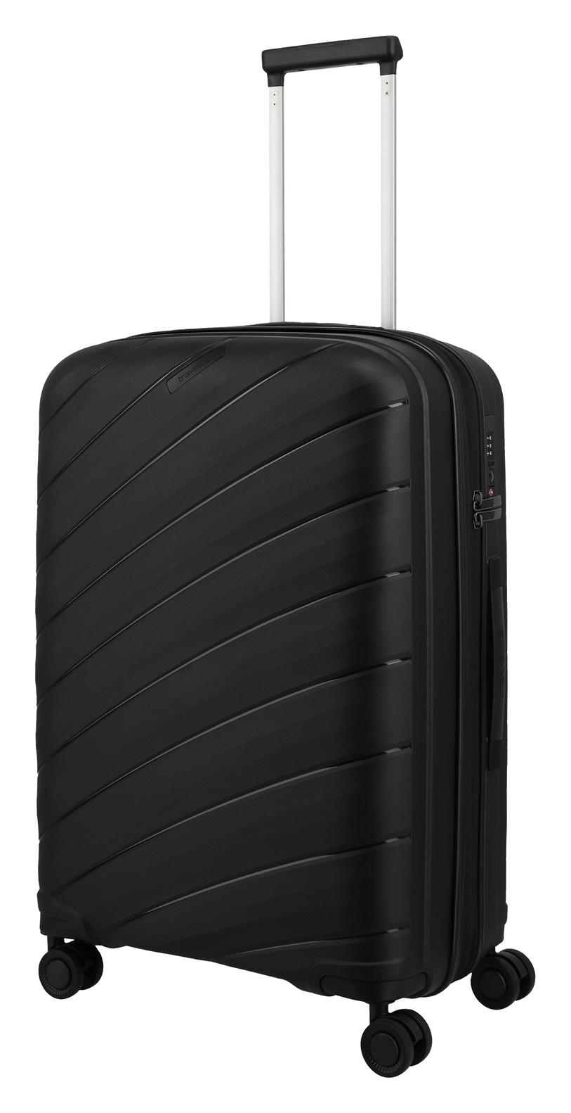 Stredný škrupinový kufor na kolieskach Travelite Burano M Black