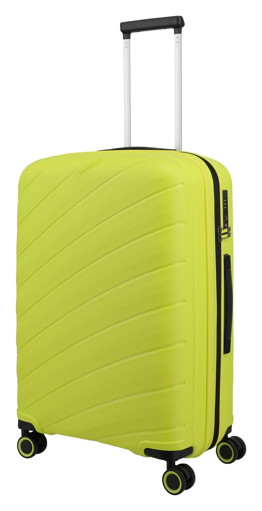 Stredný škrupinový kufor na kolieskach Travelite Burano M Apple green
