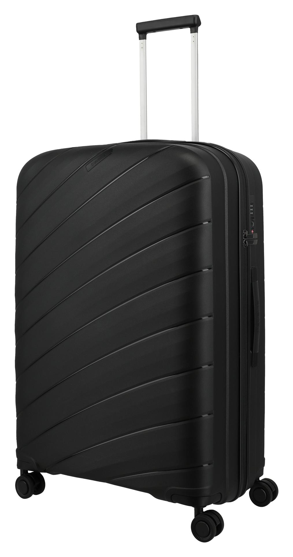 Veľký škrupinový kufor na kolieskach Travelite Burano L Black Veľký škrupinový kufor na kolieskach Travelite Burano L Black