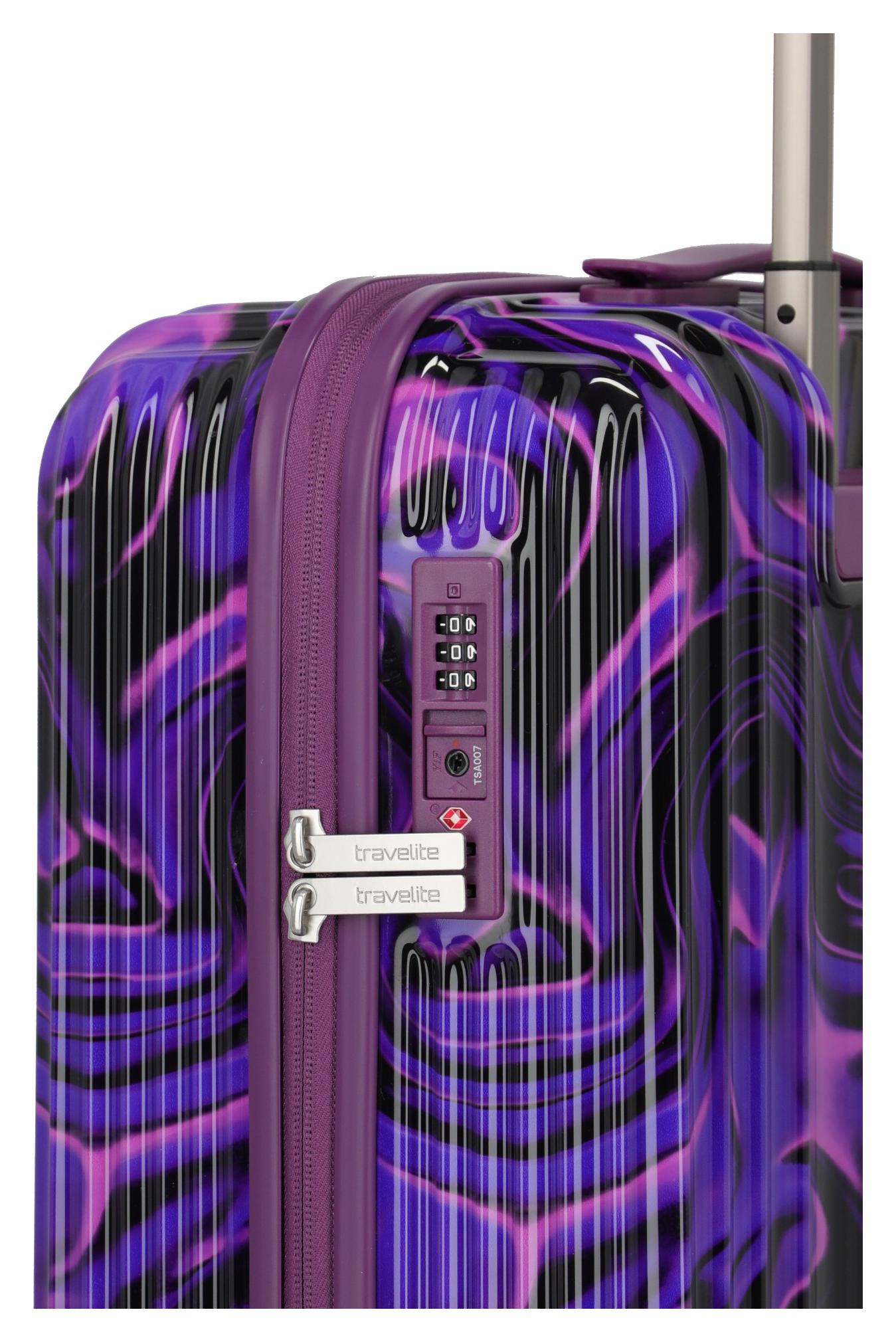 Veľký škrupinový kufor Travelite Lascana Edition L Purple Swirl – Obrázok 3