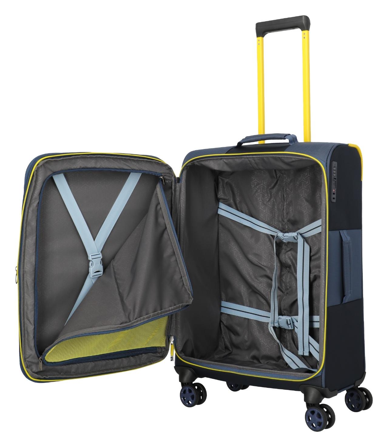 Stredný textilný kufor Travelite Color Craze M Navy