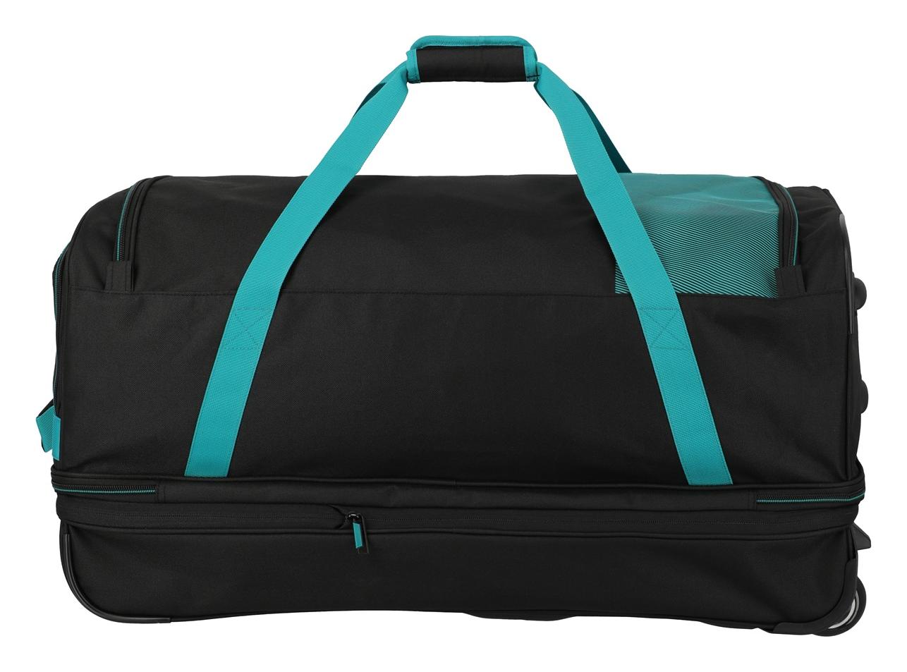 Cestovná taška na kolieskach Travelite Basics Wheeled duffle L exp Black/petrol – Obrázok 4