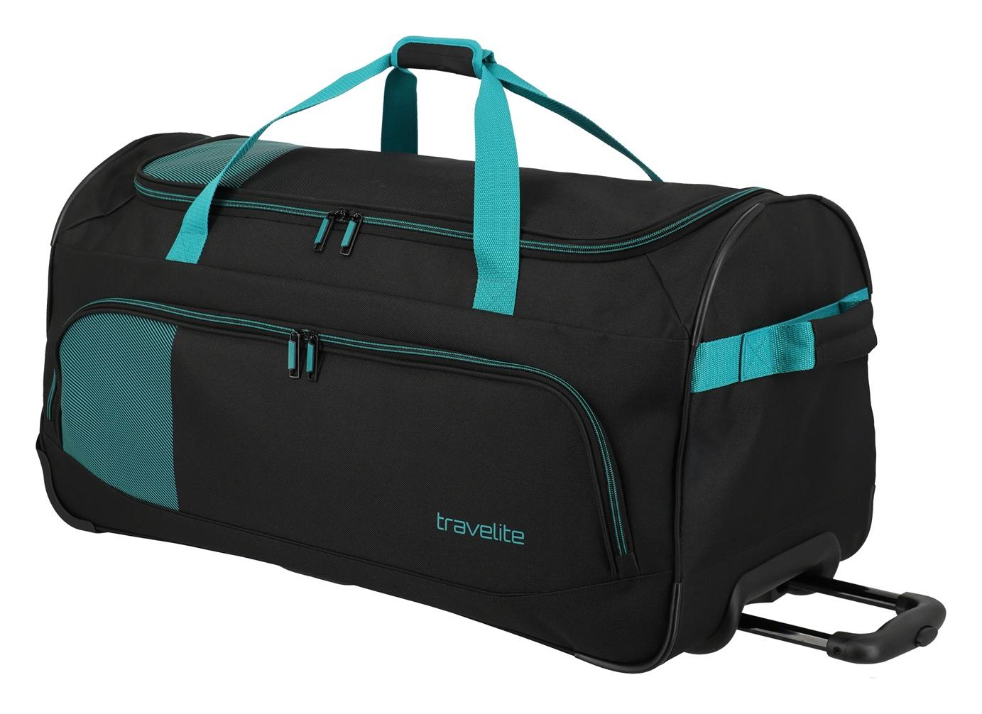 Cestovná taška na kolieskach Travelite Basics Fresh Wheeled duffle L Black/petrol – Obrázok 5