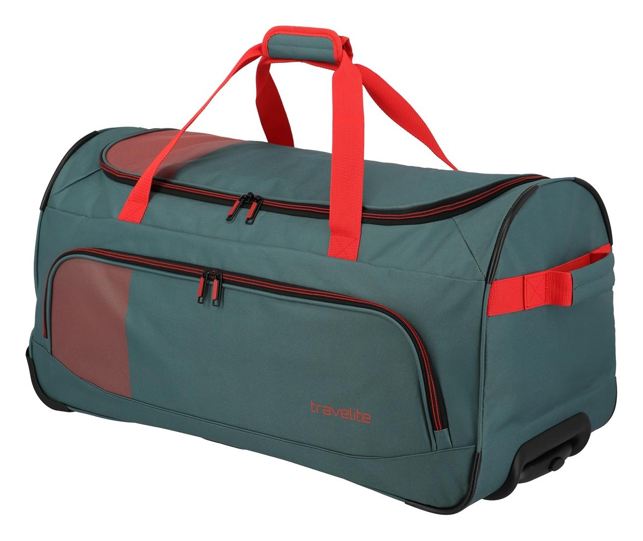 Cestovná taška na kolieskach Travelite Basics Fresh Wheeled duffle L Green/orange – Obrázok 3