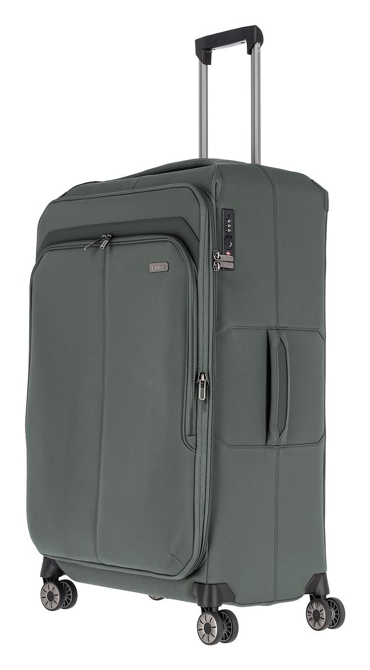 Veľký textilný kufor na kolieskach Travelite Priima L Olive.

4 dvojkolieska otočné o 360°
ľahká výsuvná rukoväť s aretáciou
integrovaný TSA zámok
integrovaný expandér
veľké predné vrecko na zips
vnútorná priehradka na košele s 2 integrovanými vreckami na zips
vynímateľný baliaci panel
vnútorné vrecúško na zips
kompresné popruhy
spevnené rohy pre extra bezpečie a vyššiu odolnosť
ergonomické horné a bočné madlo
vonkajší materiál z odolného recyklovaného nylonu
podšívka z recyklovaného polyesteru
pevná a ľahká sklolaminátová konštrukcia
predĺžená záruka 3 roky