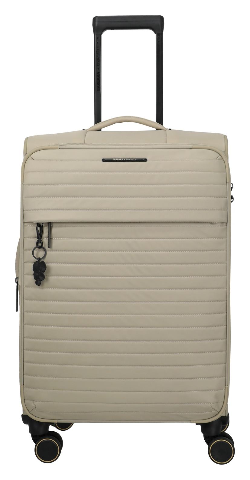 Stredný textilný kufor na kolieskach Travelite BARBARA Stepp M Satin nude