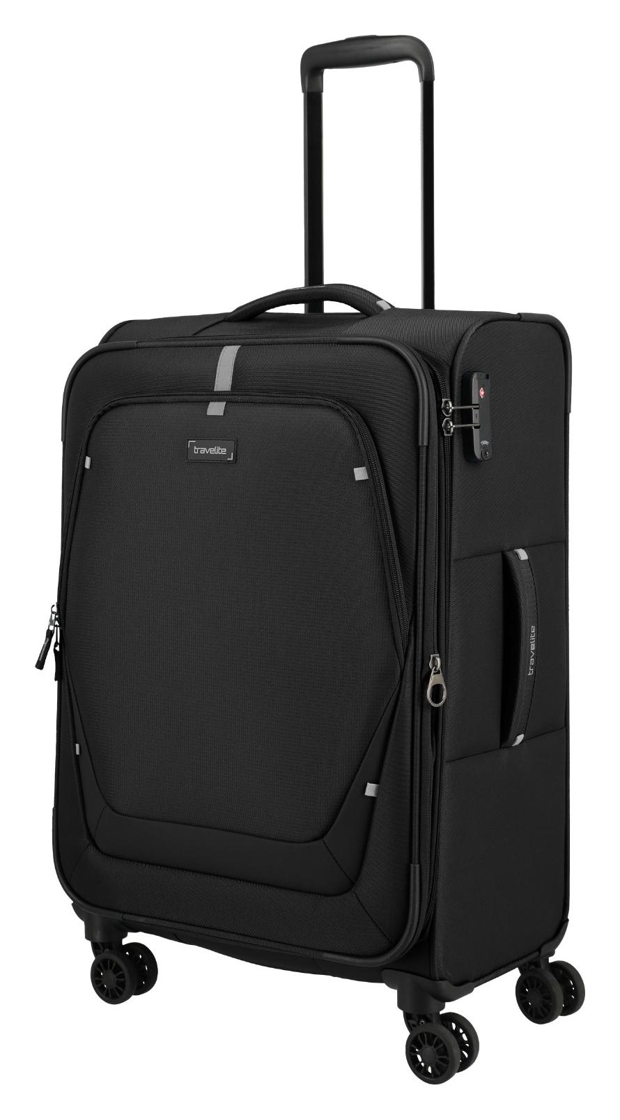Stredný textilný kufor Travelite Umbria M Black Stredný textilný kufor Travelite Umbria M Black