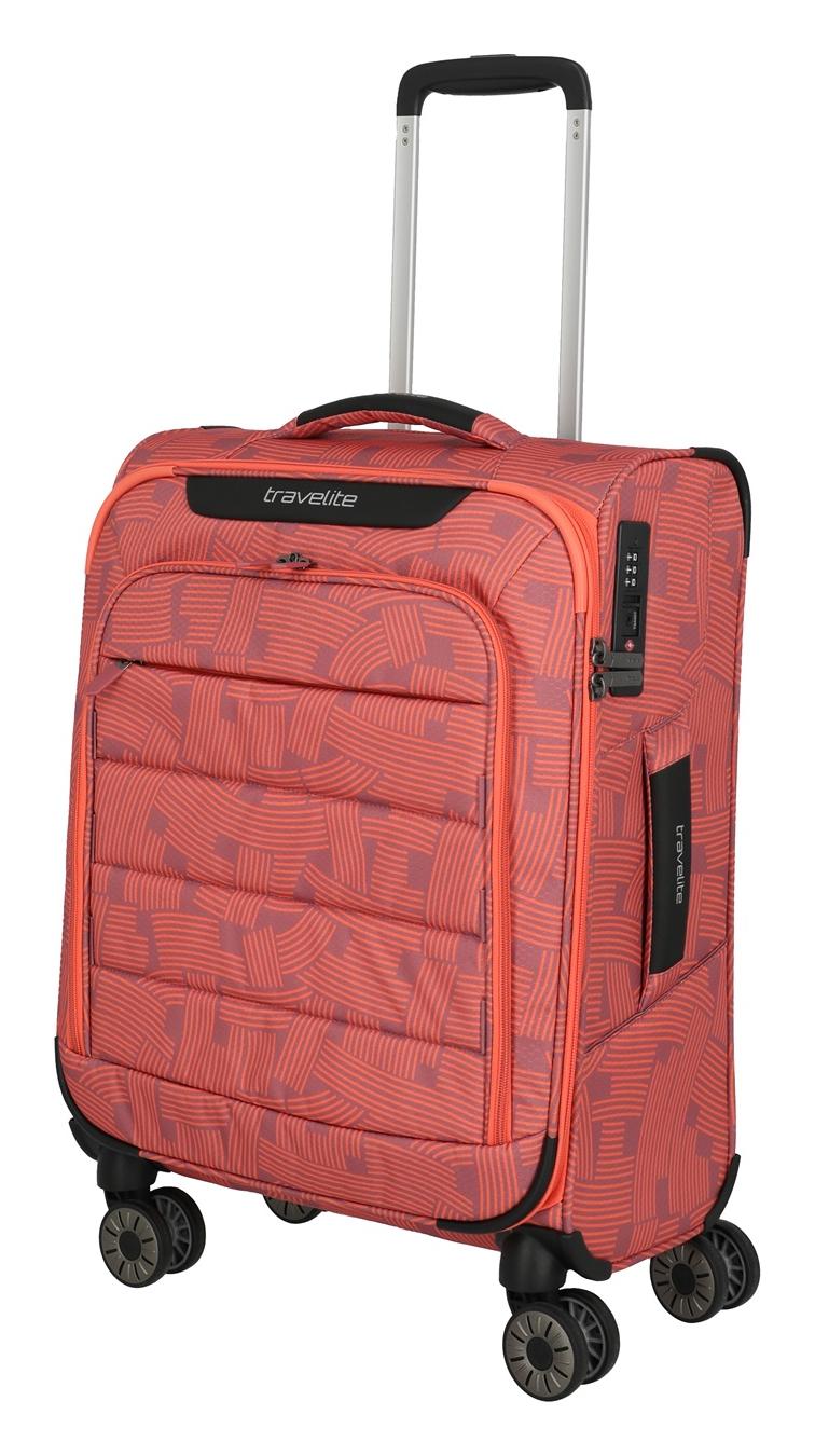 Kufor do lietadla 55x40x20 Travelite Skaii 4w S Print Peach