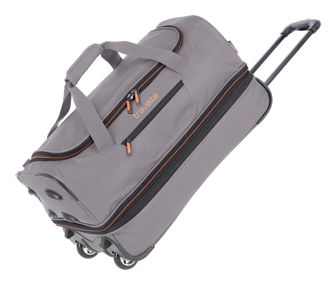 Cestovná taška na kolieskach Travelite Basics Wheeled duffle S Grey/orange