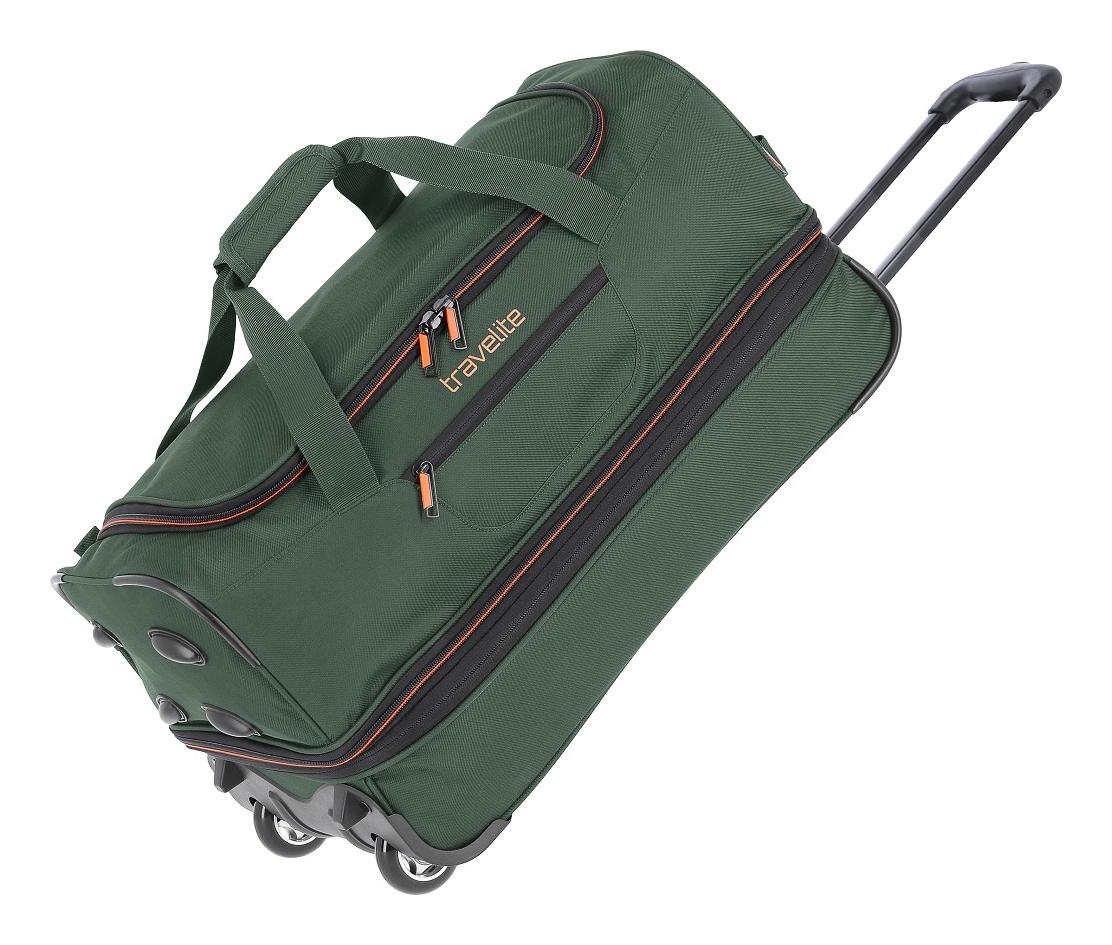 Cestovná taška na kolieskach Travelite Basics Wheeled duffle S Dark green