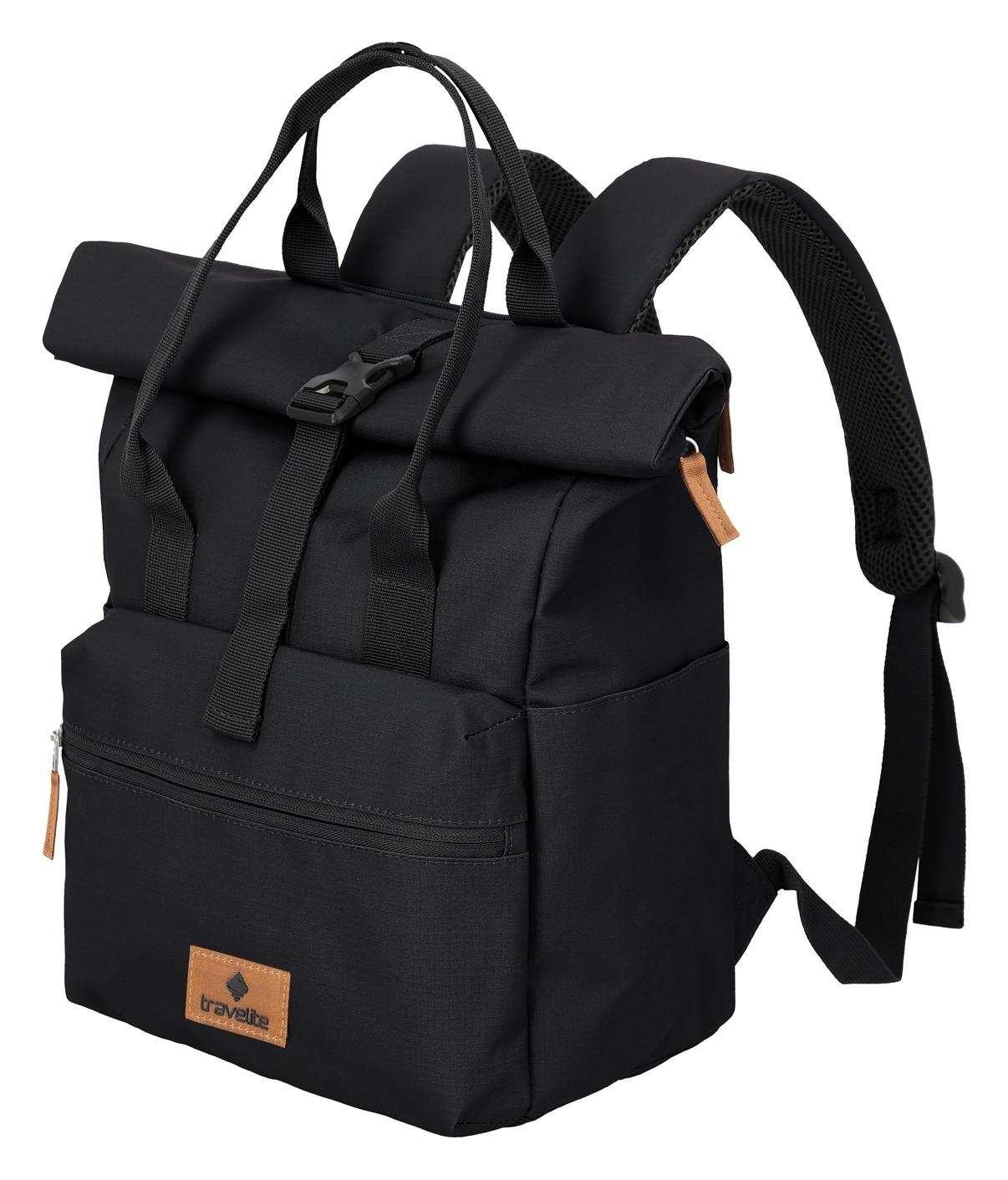 Roll-top batoh Travelite Basics Short Handle Roll-up Black Roll-top batoh Travelite Basics Short Handle Roll-up Black