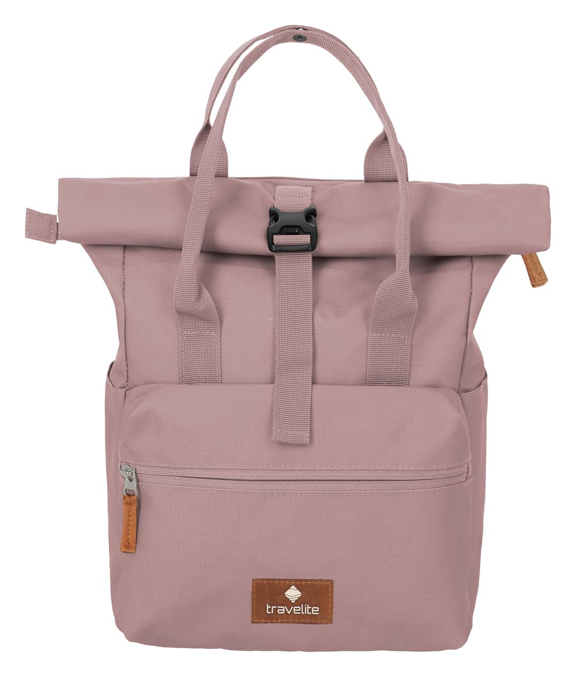 Roll-top batoh Travelite Basics Short Handle Roll-up Smoky rose – Obrázok 3
