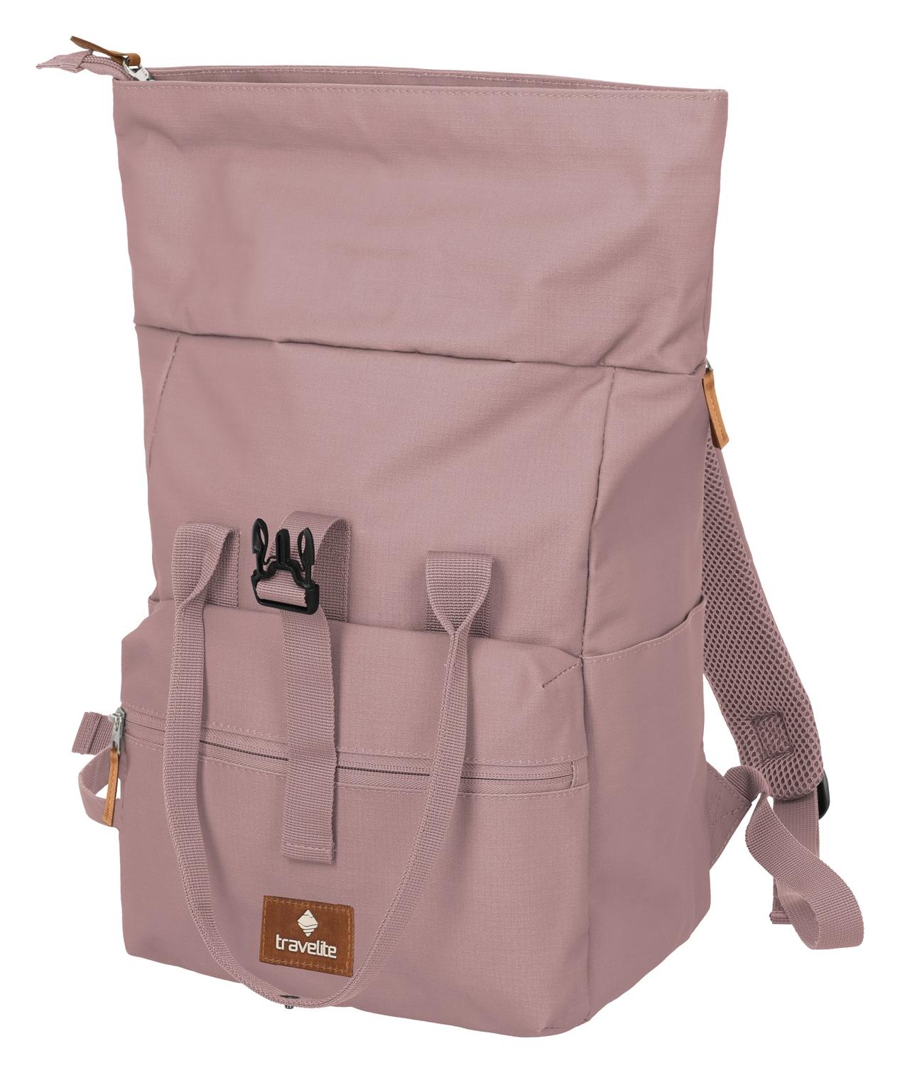 Roll-top batoh Travelite Basics Short Handle Roll-up Smoky rose – Obrázok 6