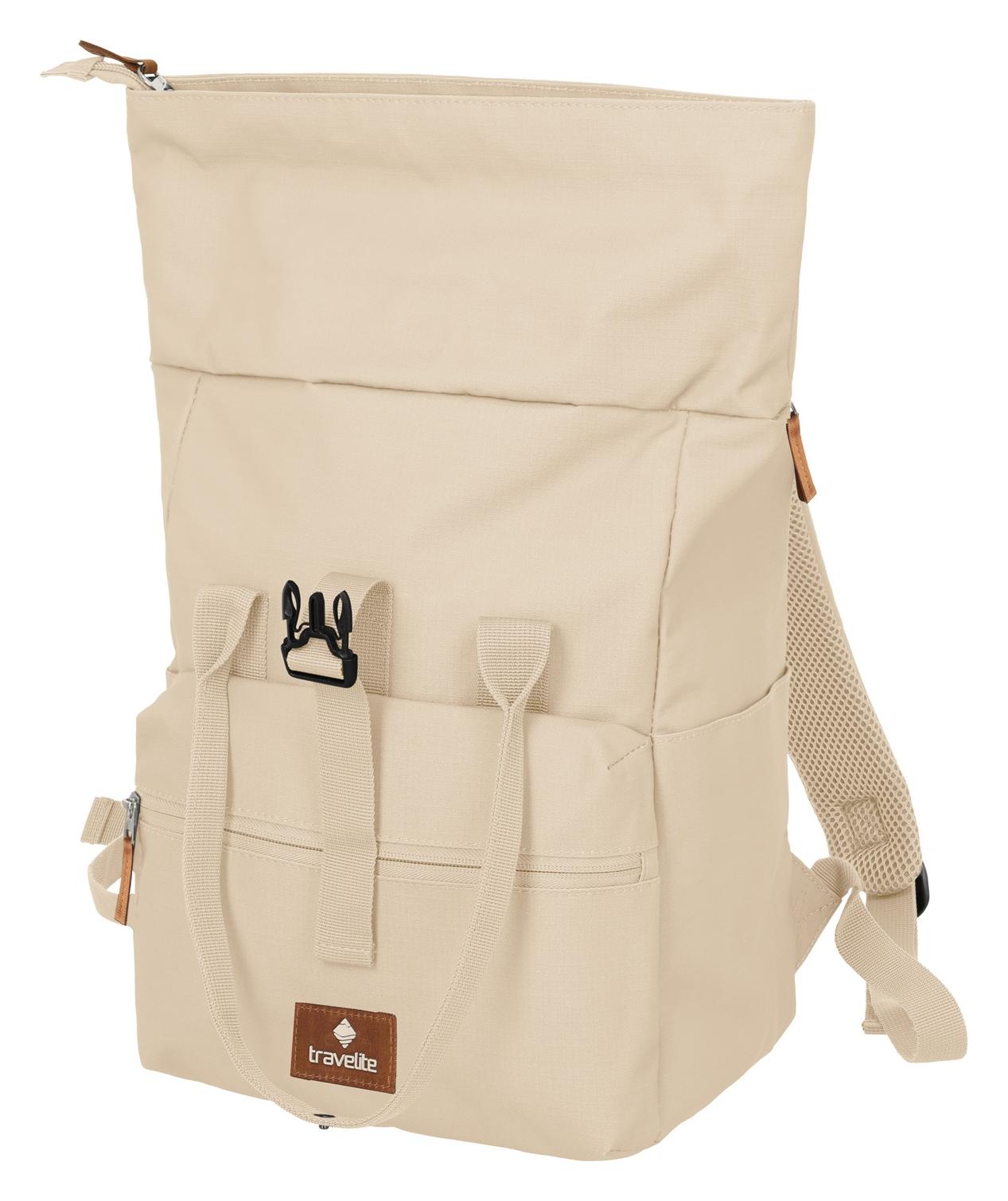 Roll-top batoh Travelite Basics Short Handle Roll-up Off-white – Obrázok 6