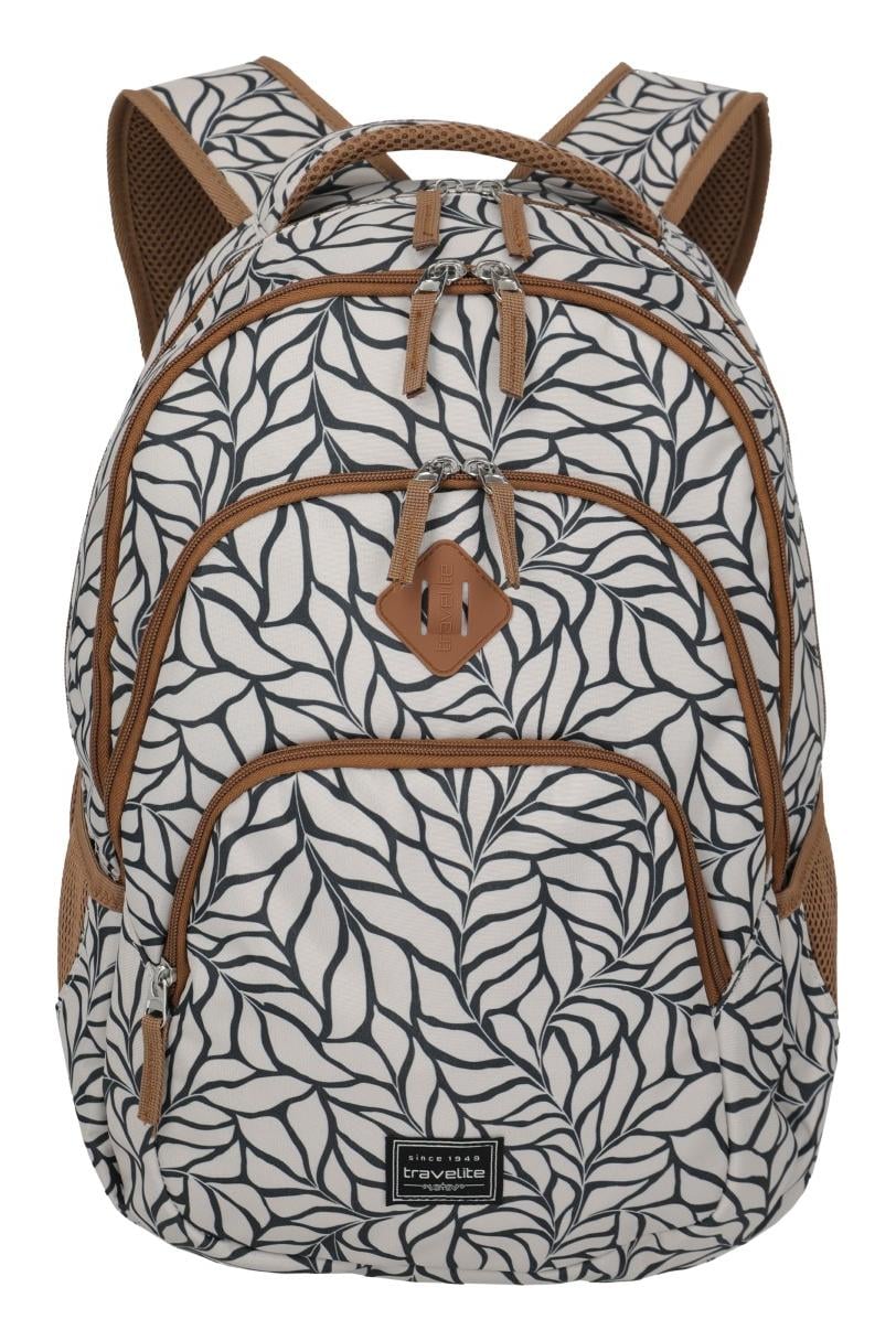 Batoh na notebook Travelite Basics Backpack Print Off-White