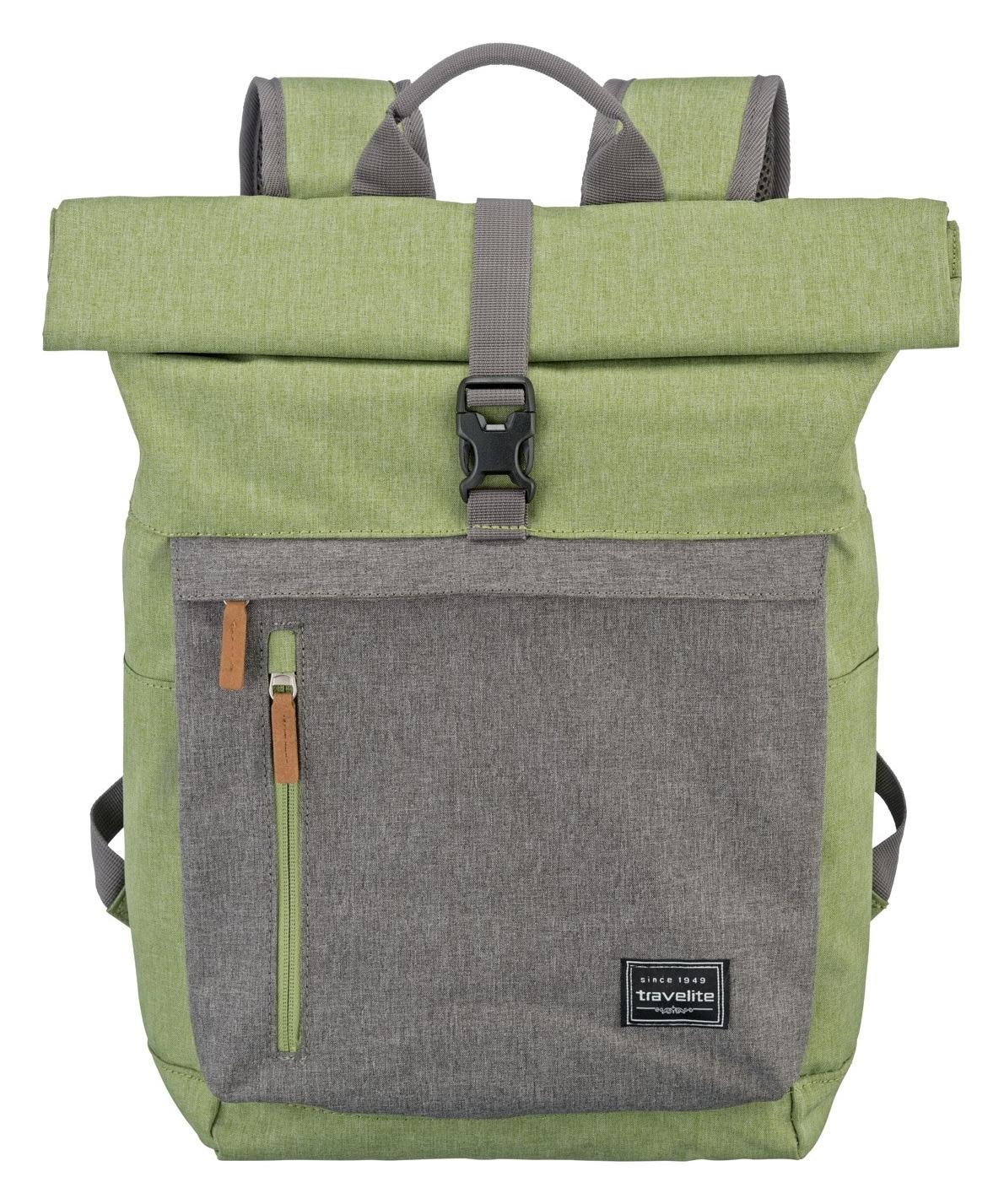 Roll top batoh Travelite Basics Roll-up Backpack Green/Grey (obrázok 3)