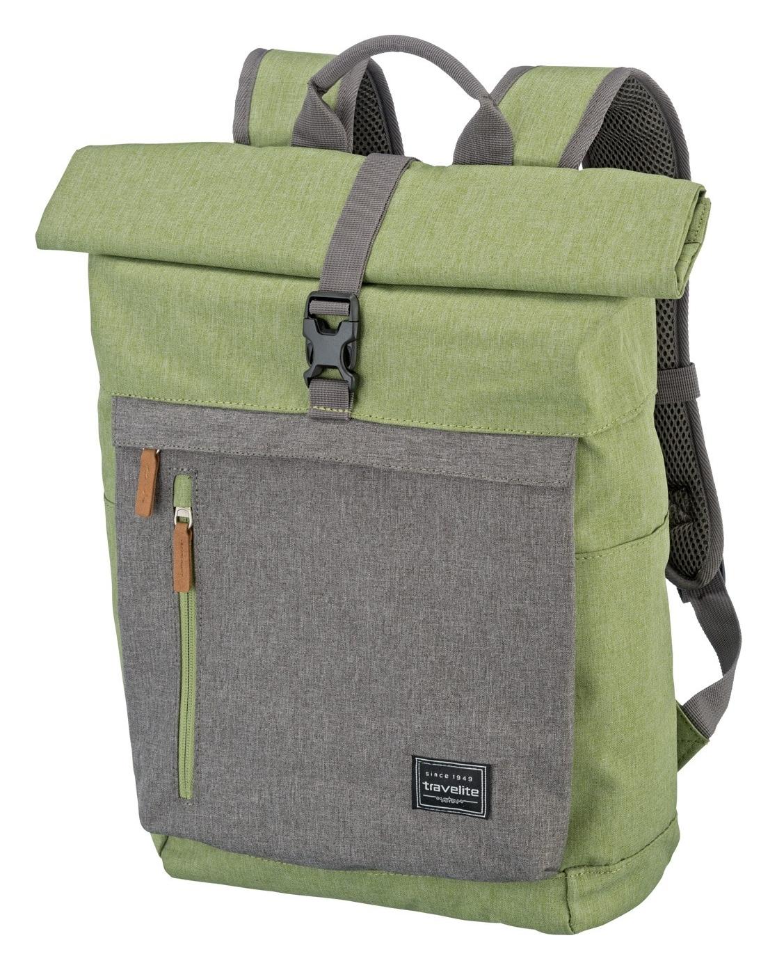 Roll top batoh Travelite Basics Roll-up Backpack Green/Grey (obrázok 4)