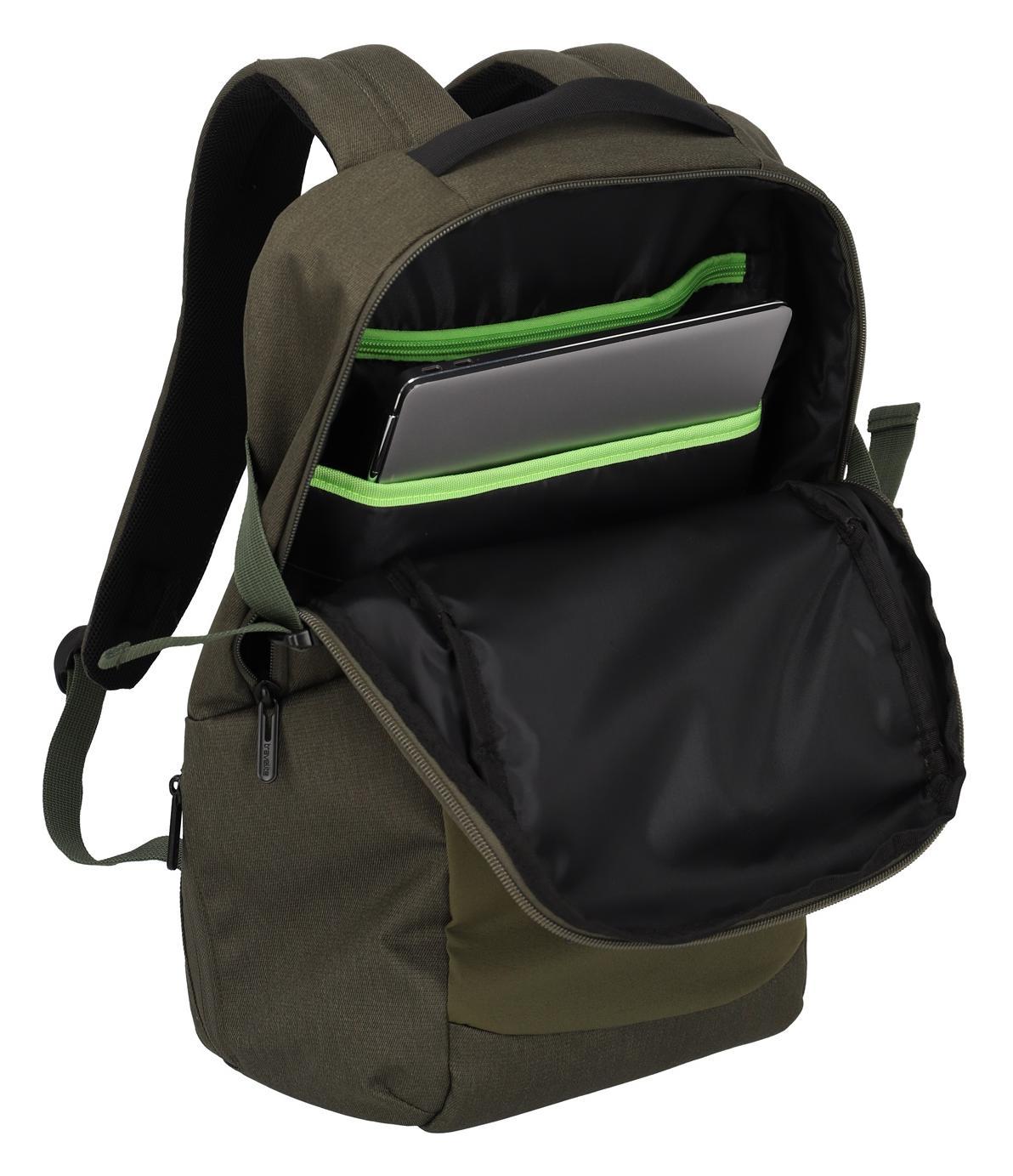 Batoh na notebook Travelite Pathway Backpack Allround Olive – Obrázok 6