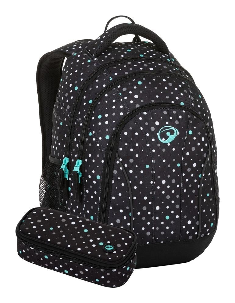 Školský set Bagmaster SUPERNOVA 23 A Set Black/Turquoise
