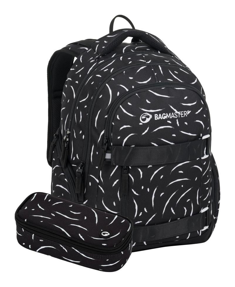 Školský set Bagmaster NOMAD 25 A Set Black/white Školský set Bagmaster NOMAD 25 A Set Black/white