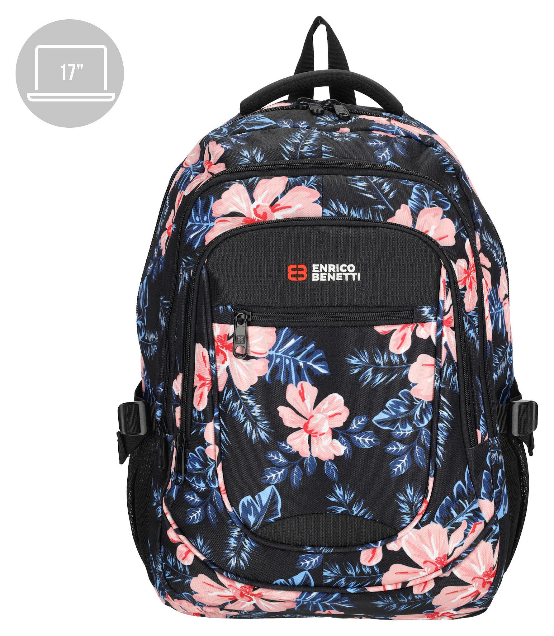 Batoh na notebook Enrico Benetti Santa Cruz 62038 Black Flower