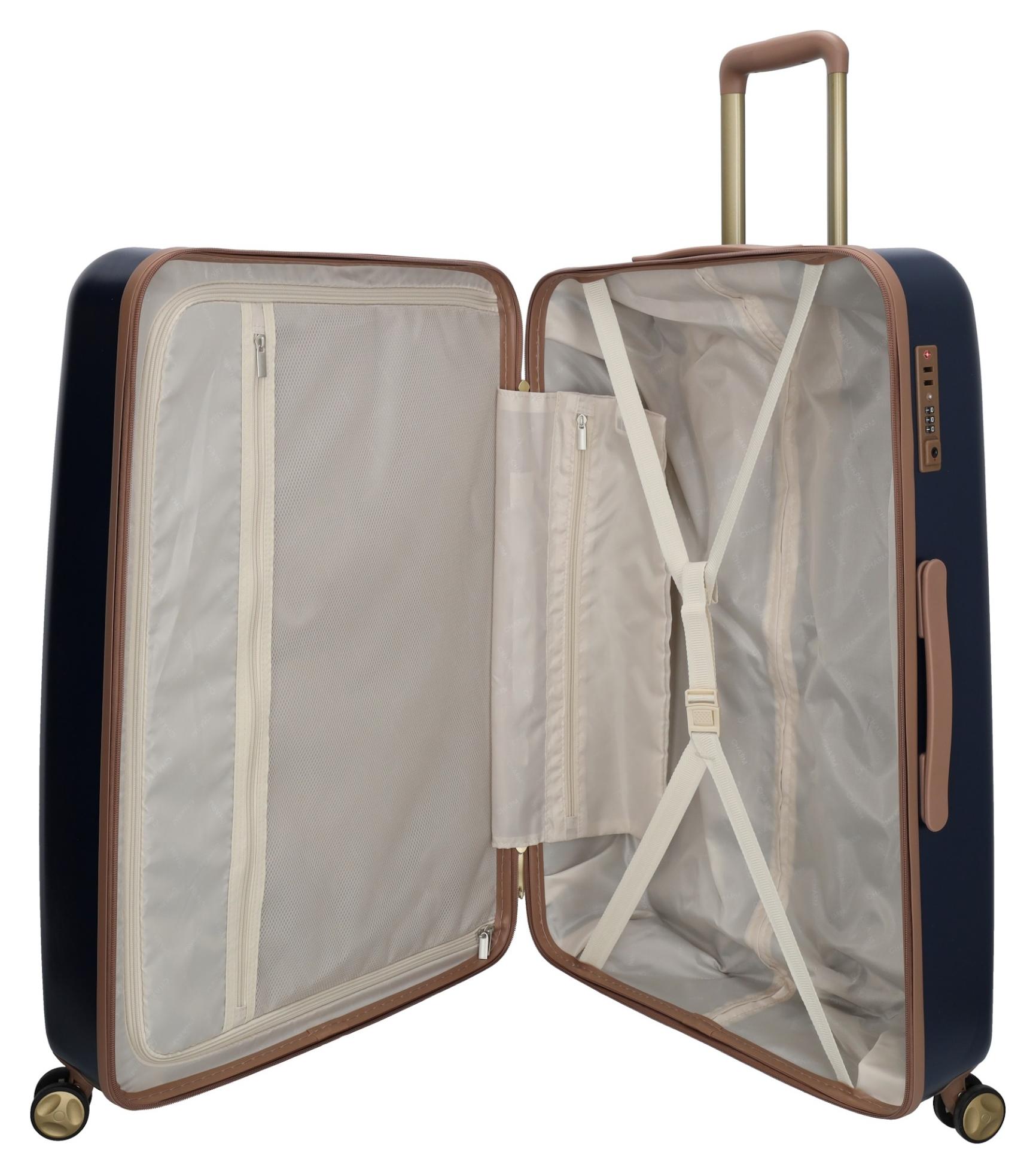 Veľký škrupinový kufor Charm London Capetown L Navy – Obrázok 5