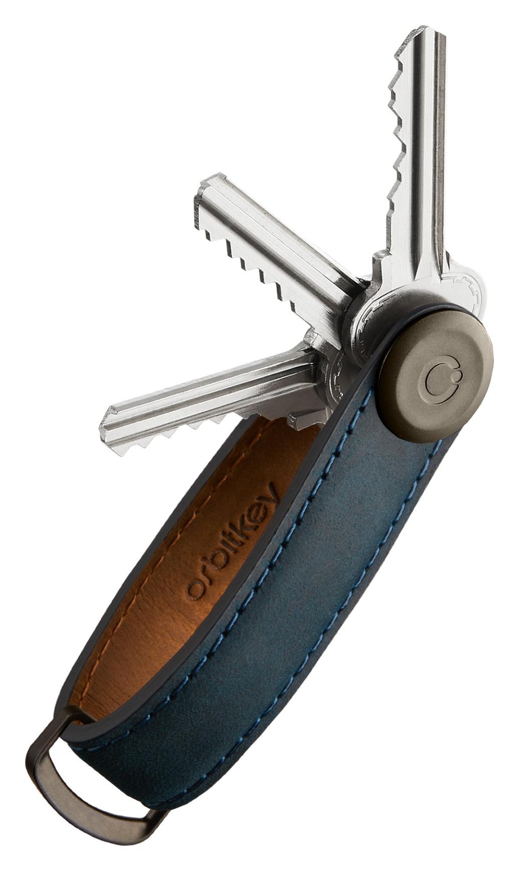 Kľúčenka Orbitkey Crazy Horse Marine Blue with Blue Stitching
