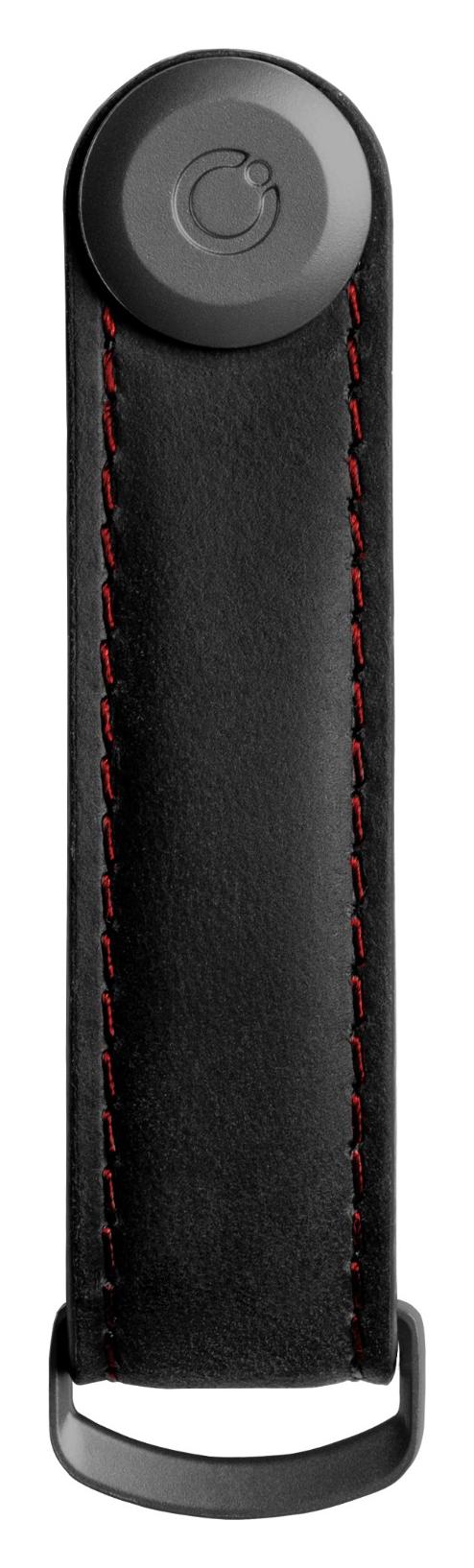Kľúčenka Orbitkey Crazy Horse Obsidian Black with Red Stitching